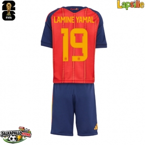 Espanja Lamine Yamal #19 Kotipaita Lapsille MM-kisat 2026 Lyhythihainen (+ shortsit)
